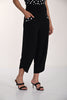 Black cropped jersey culotte pant