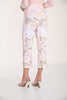 Blush floral woven knit crop pant with pull on waistband
