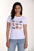 White cotton t-shirt with front sequin print detail