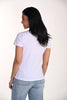 White cotton t-shirt with front sequin print detail