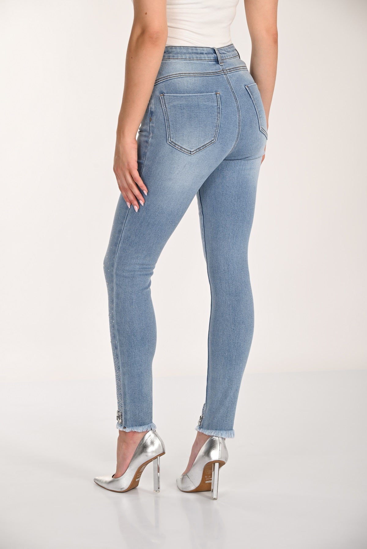 Crystal Stone Detail Jeans Style 266528