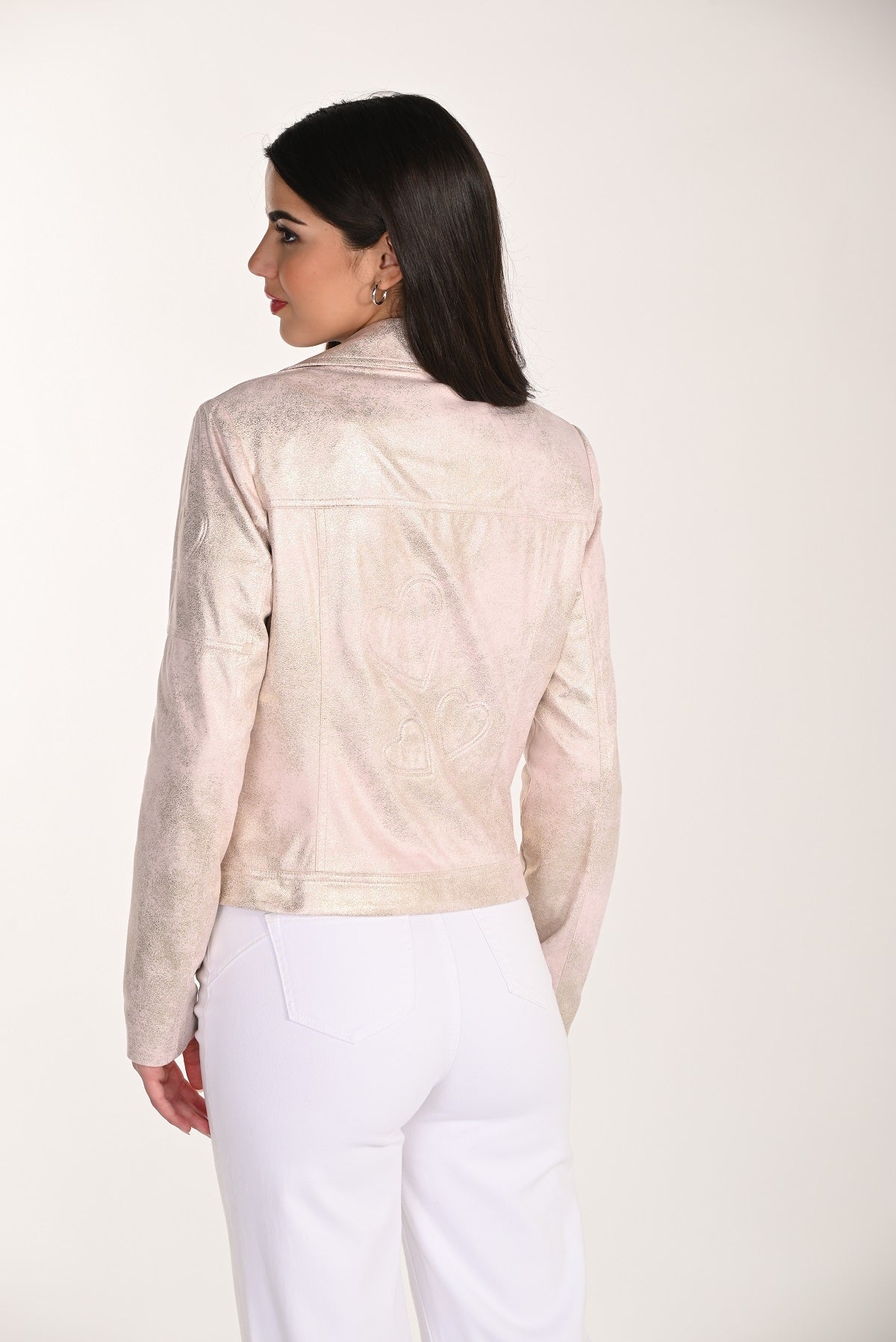 Stylish Moto Jacket With Heart Detail. Frank Lyman 266532