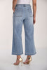 Wide leg high rise cropped jeans in light denim blue