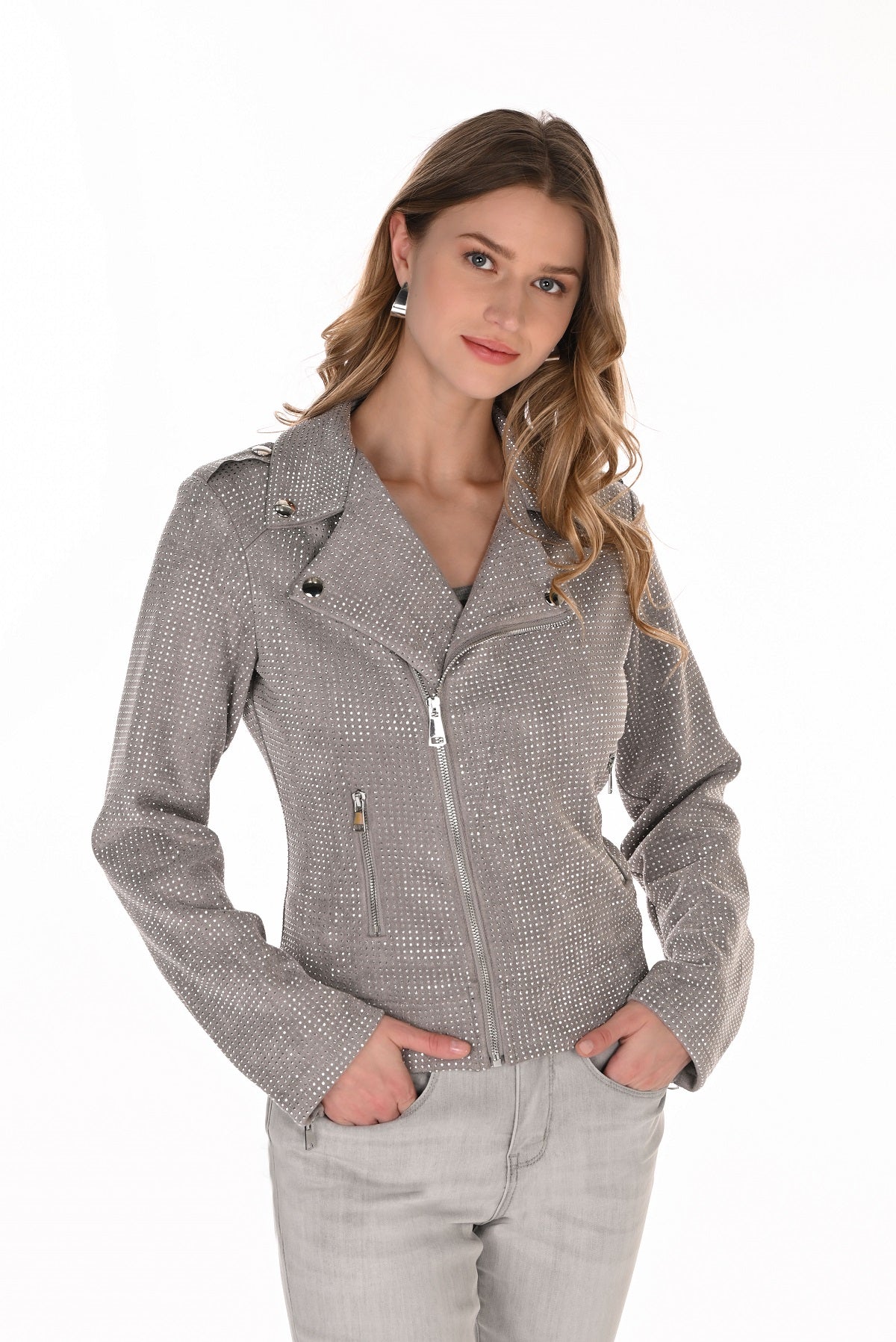 Striking All Over Sequin Moto Jacket. Frank Lyman 266596