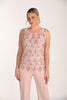 Pink Fringed Sequin Knit Evening Camisole Top