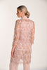 Elegant Fringed Sequin Knit Evening Long Evening Jacket In Blush