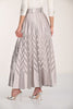 Silver a line evening metallic knit pleated skirt