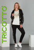 Tricotto Relaxed Pull on black casual pant with side print detail