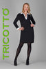 Tricotto Little Black Dress With White Collar and button front detail