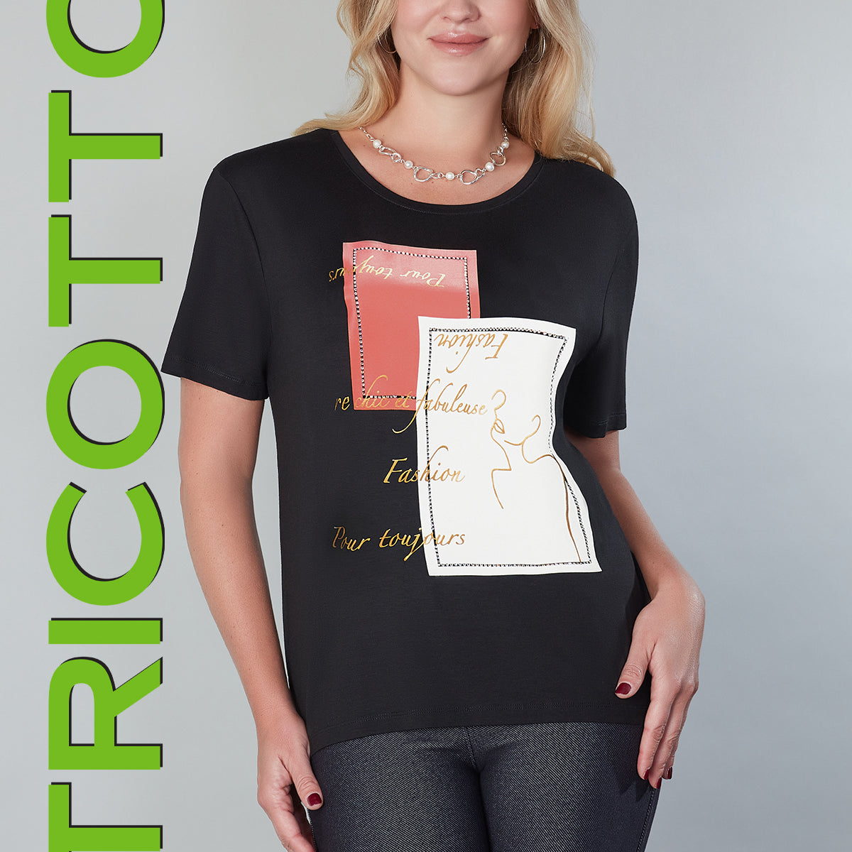 441 TRICOTTO Fancy T-Shirt - Style Elle
