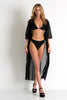 Long Mesh Kimono 02 / 800 Black