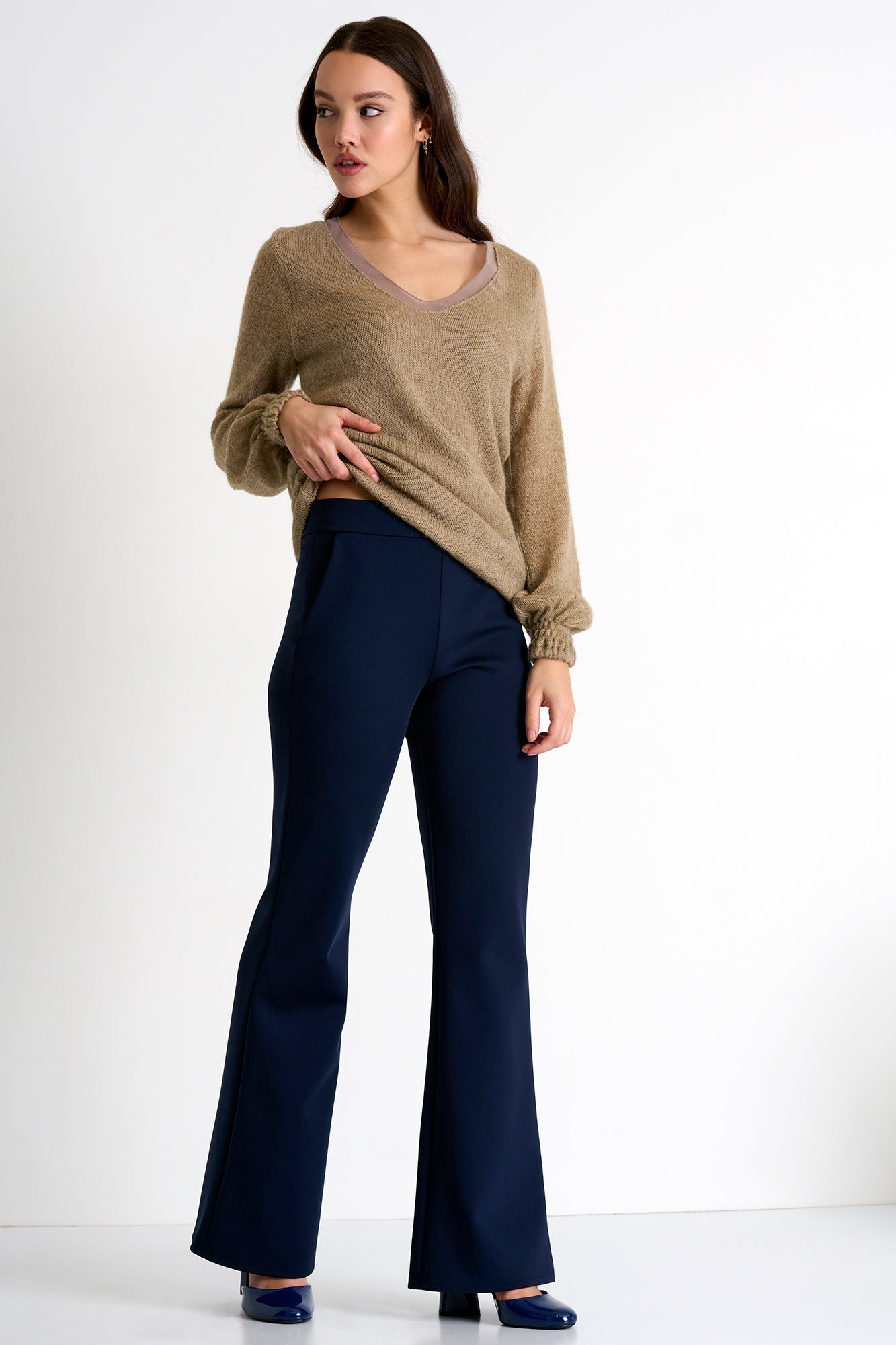 Flared Pants - 52367-53-550 02 / 550 Navy / 75% POLYAMIDE, 25% ELASTANE