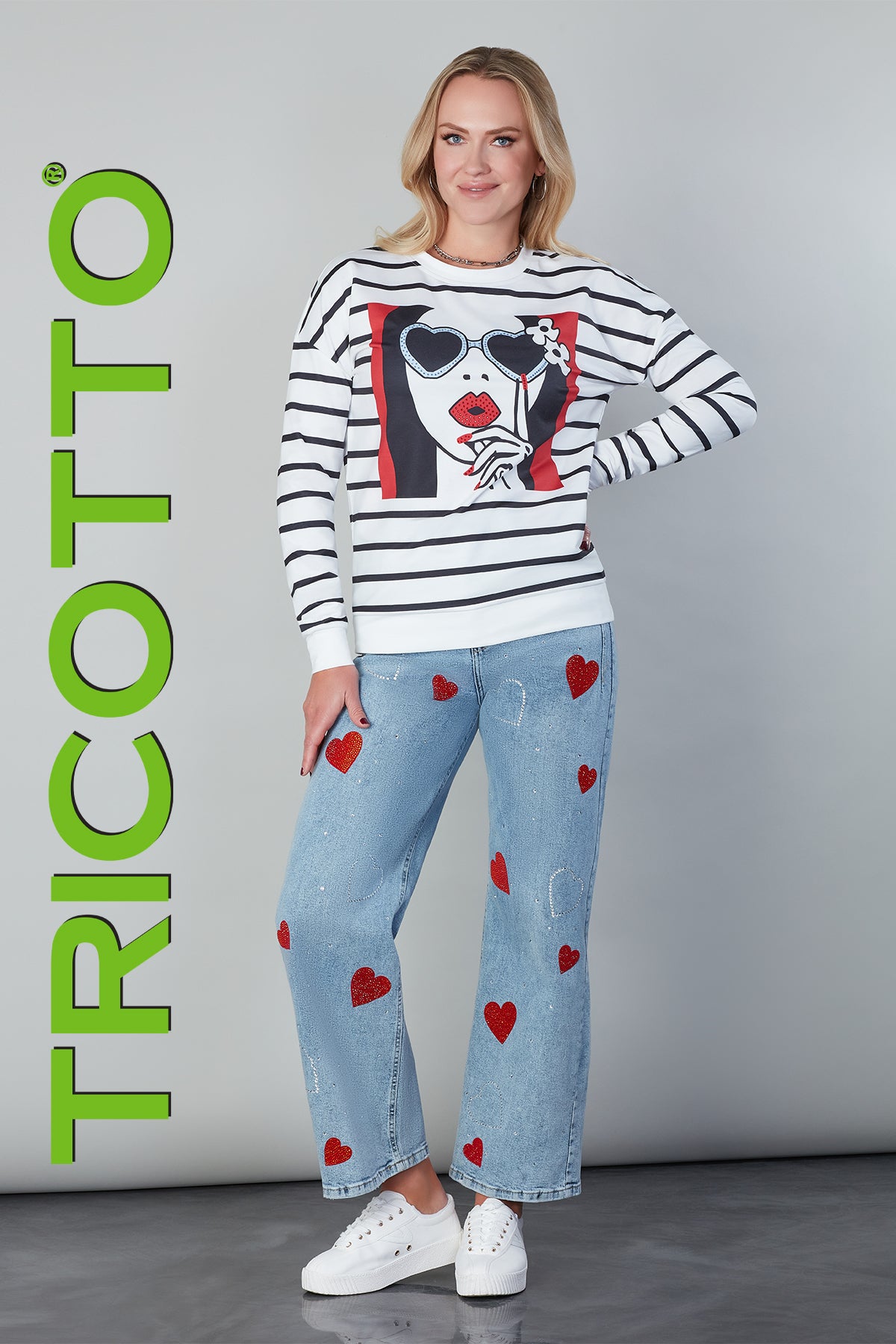 Tricotto Fashionista Sequin Print Sweater