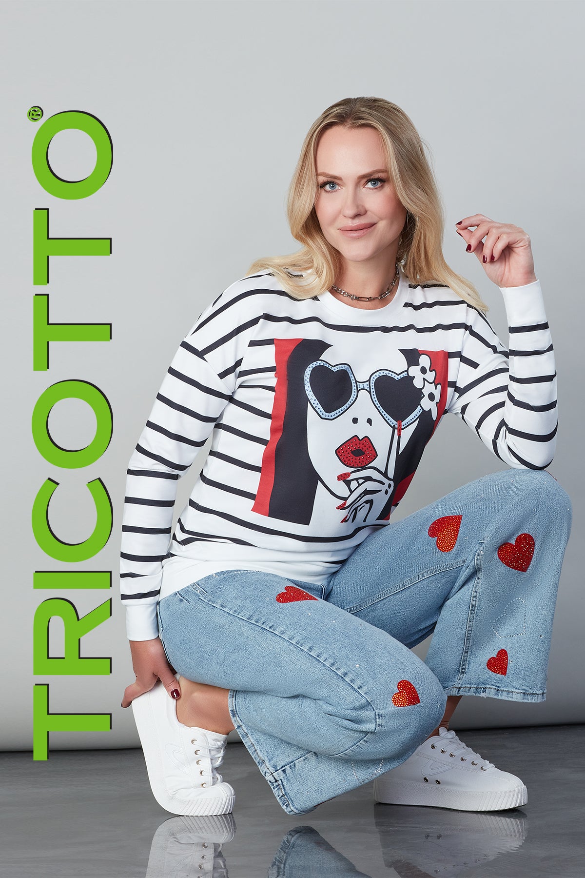Tricotto Fashionista Sequin Print Sweater