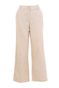 Beige wide-leg pants on a white background