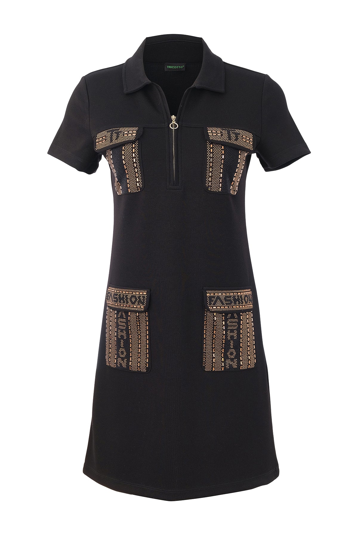 Premium Knit Dress with Striking Pocket Sequin. Tricotto Style 56153