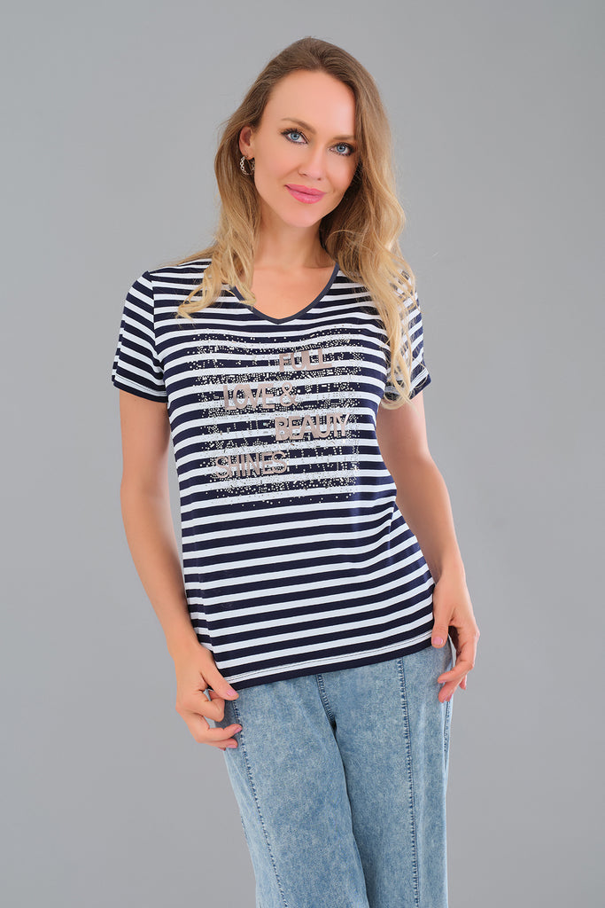 Knit T-shirt with Sequin Front. Tricotto Style 56172