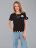 Pull on relaxed soft knit jeans in wide leg