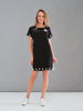 Little black dress with front sequin floral print detail