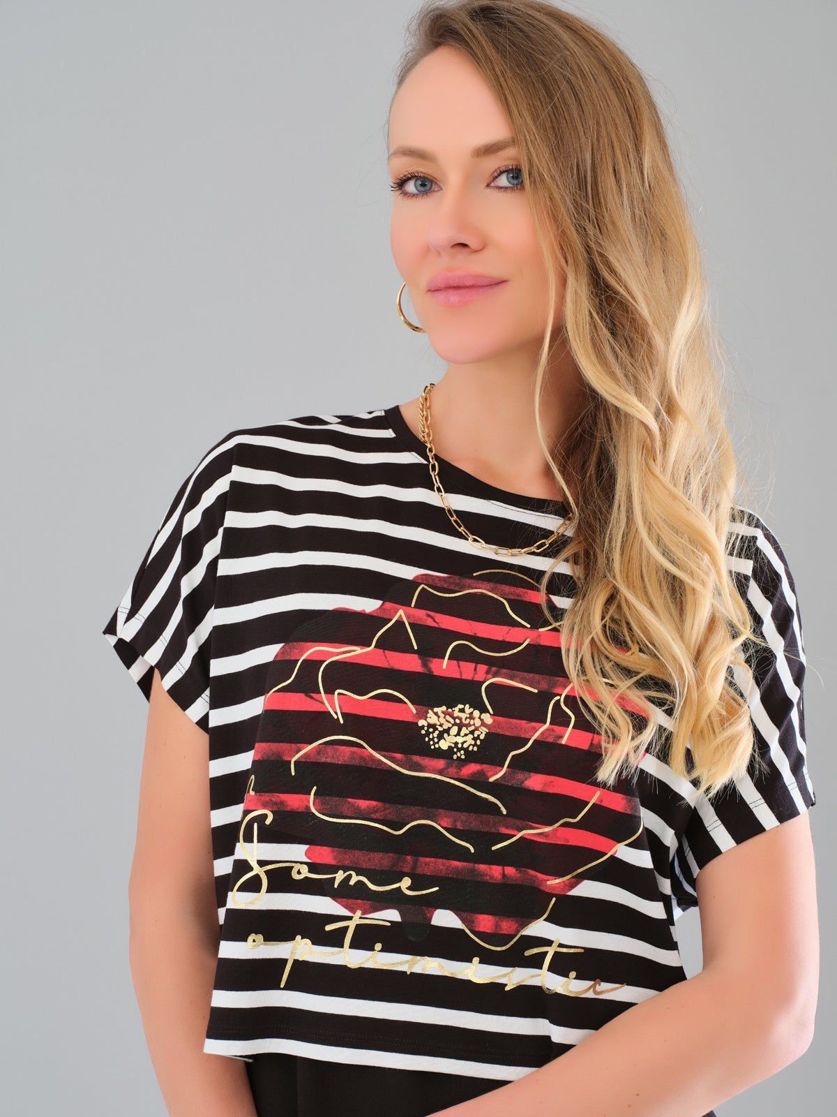 Premium Knit T-shirt With Front Print. Style 56187