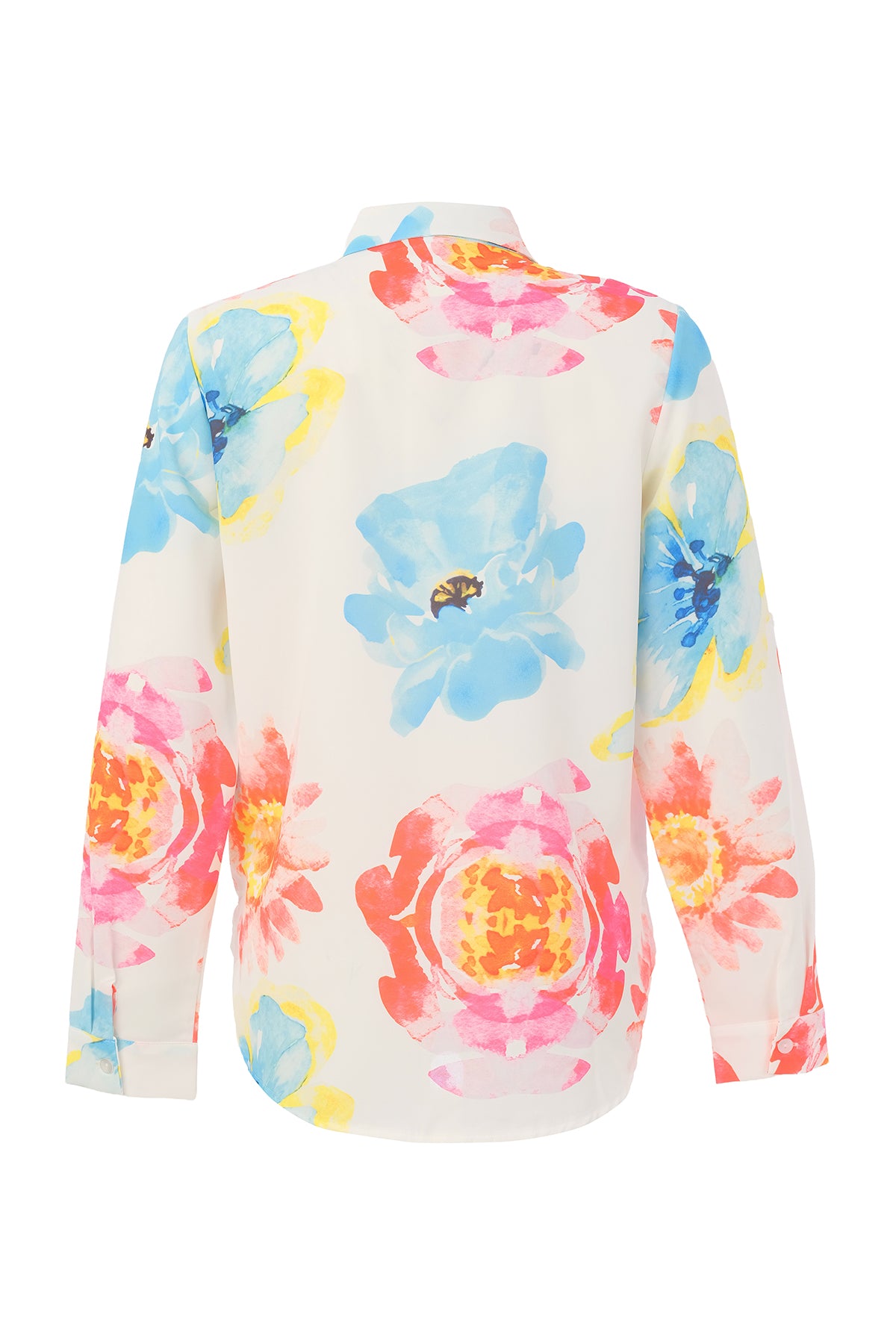 Silky knit blouse in bright vivid colors