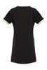 Little black dress with white floral sequin print on front