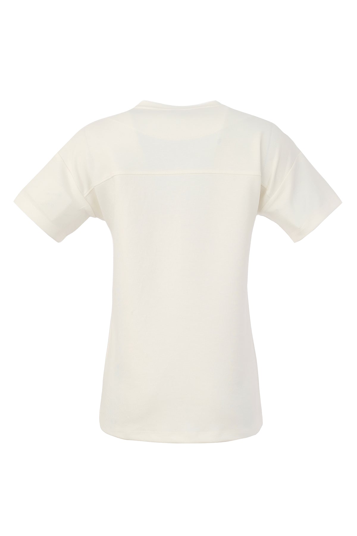 Textured Knit Short Sleeve sweater with front floral print