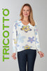 Tricotto Off white knit floral sweater