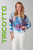 Tricotto Blue floral knit sweater