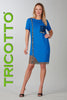 Tricotto Bright Blue Dress With Mesh hem detail