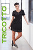 Tricotto Black T-shirt Dress With Pockets and front studded detail