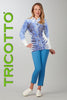 Tricotto blue animal print blouse with sequin front pocket detail