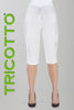 Tricotto 5 pocket Pull on white bermuda short with with front sequin print detail