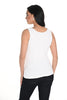 Frank Lyman Stretch wave knit camisole in off white with rounded neckline