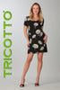 Tricotto black dress with sequin floral print detail