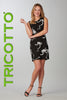 Tricotto black-white shift dress in a - line silhouette