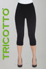 Tricotto Crop Length Black Legging with side lace sequin detail