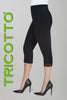 Tricotto Crop Length Black Legging with side lace sequin detail