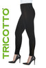 Tricotto Black leggings with side ankle sequin detail