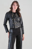 Pantalon en maille haute couture avec détails de sequins végétaliens. Tricotto 96007