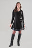 Chic Black Dress With Sequin And Vegan Front Detail. Tricotto 96008