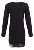 Chic Black Dress With Sequin And Vegan Front Detail. Tricotto 96008