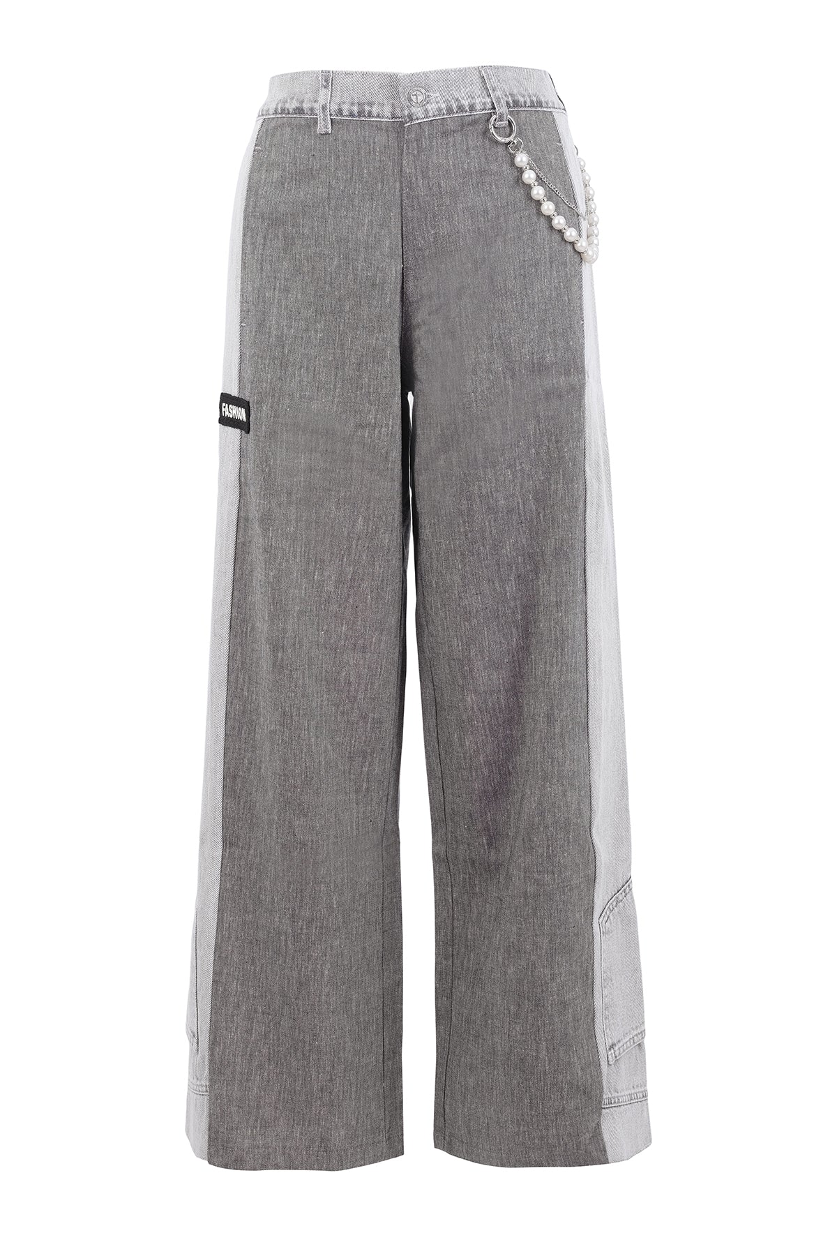 Pantalon large tendance avec détails en perles. Tricotto 96029