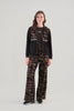 Textured Knit Hoodie Jacket With Gold Print Detail. Tricotto 96032