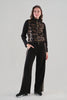 Relaxed Knit Pant With Side Gold Vegan Trim Detail. Tricotto 96038
