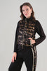 Textured Knit Hoodie Jacket With Gold Print Detail. Tricotto 96032