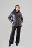 High Fashion Quilted Coat With Sequin And Gold Zip Detail. Tricotto 96037