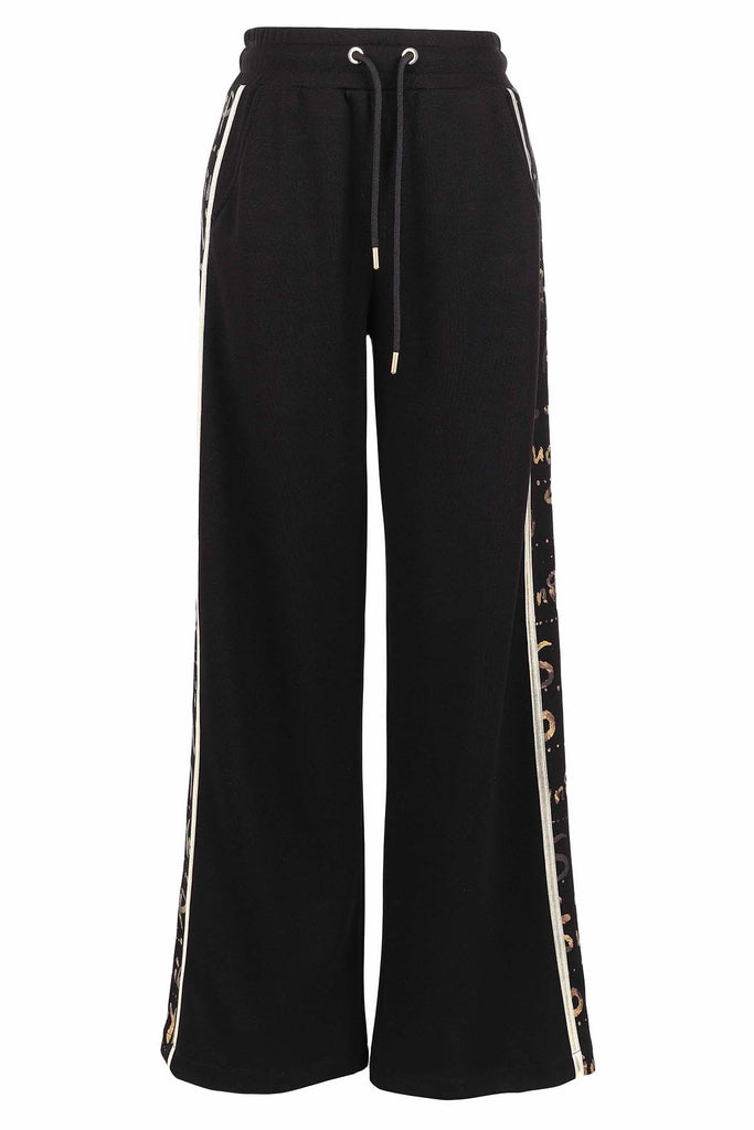 Relaxed Knit Pant With Side Gold Vegan Trim Detail. Tricotto 96038