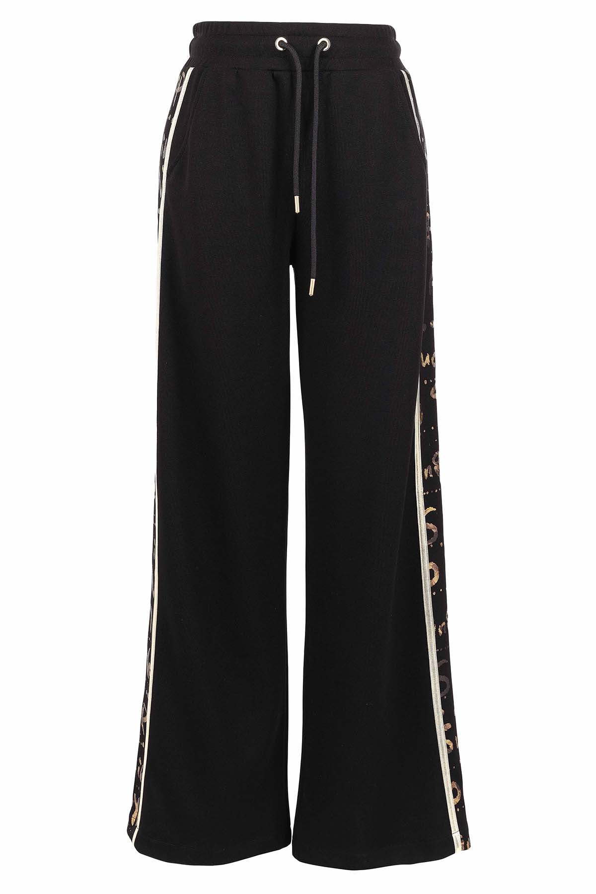 Relaxed Knit Pant With Side Gold Vegan Trim Detail. Tricotto 96038