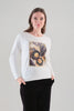 Textured Gold Black Print Sweater. Tricotto 96047